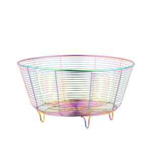 Colorful Round Flat Bottom Stainless Steel Drain Basket