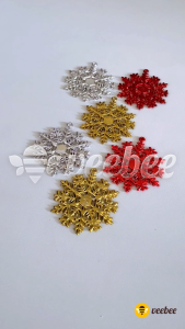 Hiasan Natal Snowflake Plastik (V35) 6pc | Dekorasi Pohon Natal Ornamen Salju