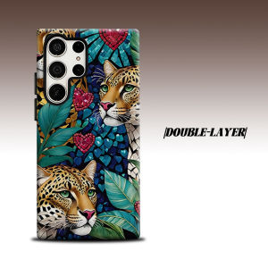 Mosaic Leopard Tropical For Samsung Galaxy S26 S25 S24 A56 A36 Dual Layer Luxury Fashion Full Lens Protective Case