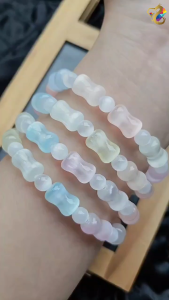 Collection Grade Colorful Bamboo Barrel Selenite Bracelet