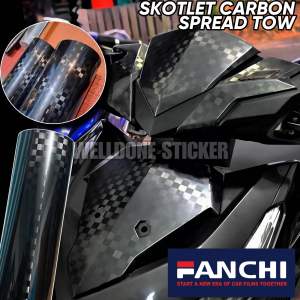 Skotlet Motor Carbon Spread Tow Sticker Carbon Motif Kotak Catur