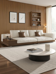 Italian Minimalist Luxury Finland Genuine Top Layer Leather Sofa