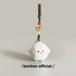 Handcrafted Wood Carving Wala Wala Keychain Weaving Pendant School Bag Car Key Hanging Decoration Birthday Gift for Friends