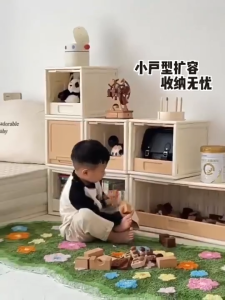Stackable Storage Cabinet Childrens Toy Storage Cabinet DIY Combination Storage Box For Snacks & Book