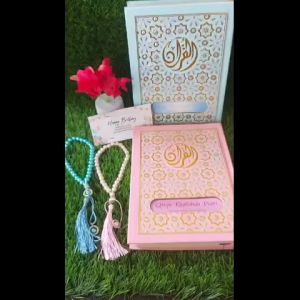 l-Quran Eksklusif Emboss Hologram Pattern Maroko Pink dan Biru Free Tasbih Premium / Alquran Hadiah Hampers / FREE Custom Nama