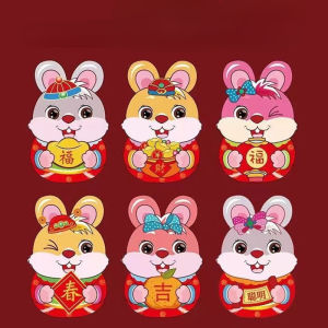2023 New Year Red Gift Bags Childrens cartoon Red Packet for the Year of the Rabbit 3D Red envelope Childrens New Year Red envelope