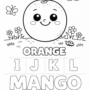 Fruits & Vegetables Kids Trace & Color Worksheets A4 | 50 Printed Pages | Preschool Alphabet Practice