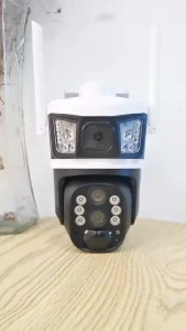 V380 pro Camera 4G 6K 12MP 10X Zoom Three Lens Wireless CCTV IP PTZ Cameras Auto Tracking Security Solar panel Monitor