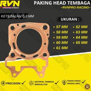 PERPAK GASKET PAKING PACKING BLOK HEAD TEMBAGA VARIO 125 150 PCX ADV 125 150 57 58 59 60 61 62 63 64 65 MM RVN RACING 0.3 MM DAN 0.5 MM THAILAND