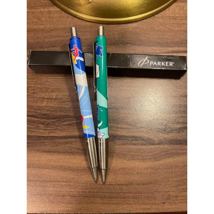 Vintage Parker Vector Sport Ballpoint Pen Green Blue Ballpoint Pen