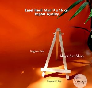 Easel Kayu Mini Kecil 9 x 16 cm - Wooden Stand Tripod Penyangga Standing Photo Frame Foto - Holder Dudukan Hp Handphone Kalender - Kayu Solid Dekor Dekorasi Meja Souvenir Pesta Pernikahan Nikah Wedding Decoration Figura Suvenir Acara
