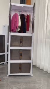 ตู้ใส่เสื้อผ้าแขวน/พับ ตู้เก็บของขนาดใหญ่ ตู้เก็บของ ตู้เสื้อผ้าพลาสติก ตู้เสื้อผ้า สไตล์โมเดิร์น