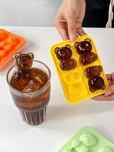 Ice Bear Coffee Ice Cube Model Mango Pudding Ice Cream Mold Partition Box Kitchen Cooking Utensils Ice Tray Ice Making Tool