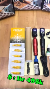 Bộ 1 máy pen Tattoo Kit kèm pin tích điện  lược bỏ rắc cắm