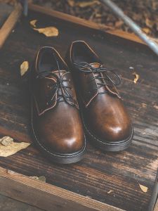 รองเท้าบู๊ทส้นเตี้ยหนัง PU สำหรับผู้หญิงในฤดูหนาว สไตล์อังกฤษ ทรงหัวมน รองเท้าประจำเครื่องแบบนักเรียน รองเท้ามาร์ตินสไตล์วินเทจ รองเท้า JK สำหรับเด็กและเยาวชน