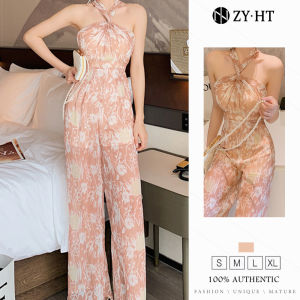 ZYHT（ล้างสต๊อก ใช้คูปอง299บาทขึ้นไป） ชุดจั๊มสูทหญิง จั้มสูทขายาว จั๊มสูทลายดอก จั๊มสูทเกาะอก จั๊มสูทคล้องคอ ชุดออกงานแต่ง ชุดไปทะเล จั๊มสูทชีฟอง จั๊มสูทหญิง EraVogue 3885