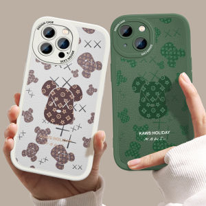 เคสโทรศัพท์สำหรับ VIVO Y22เคส Y22S สำหรับเด็กหญิงเด็กชายผิวสัมผัสบางรูปการ์ตูนสุดเจ๋งแฟชั่นเคสหมีซิลิโคนนิ่มเคสป้องกันหนัง PU