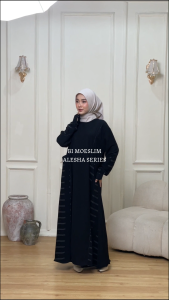 ABAYA TURKEY PREMIUM ALESHA SERIES HITAM GAMIS MUSLIM WANITA DEWASA
