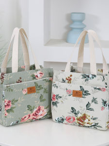 Casual Canvas Shoulder Bag Thickened Outdoor Handbag Large Capacity Commuter Mommy Bag Double Strap Zipper Closure Soft Polyester