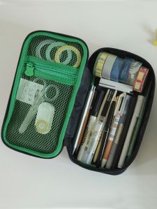 Dailylike Large Capacity Makeup Digital Storage Bag Fashion Cute Cartoon Student Stationery Pencil Case Embroidered Pattern