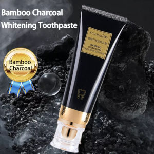 Bodyaid bamboo charcoal whitening toothpaste pemutih gigi kuning teeth whitening tiktokubat gigi pemutih tartar remover100g