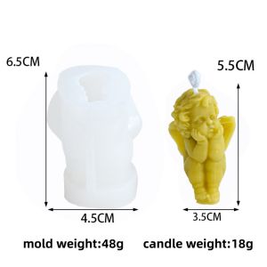 3D Flower Picking Girl Candle Silicone Mold DIY Wishes Wings Girl Candle Gypsum Soap Resin Mold Chocolate Cake Baking Tool Gift