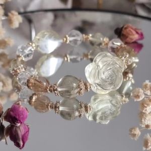 Flourish Bracelet - Abundance Prosperity & Positivity - Lemon Citrine Citrine Golden Rutilated Quartz & Clear Quartz