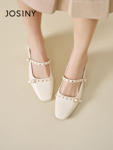 Josiny | French Studded Open Back Mary Janes High Heels Summer Shoes