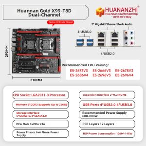 HUANANZHI | Dual CPU X99 Motherboard Set For Multi-tasking Performance