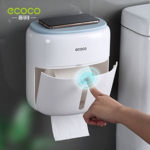 Hộp đựng giấy vệ sinh 2 ngăn ECOCO thông minh không cần khoan tường 2012