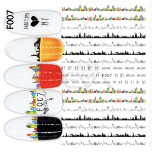 Miếng Dán Móng Tay 3D Nail Sticker Tráng Trí Hoa Văn Hoạ Tiết Barcelona F007