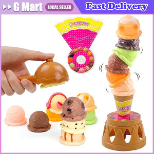 Multicolor Stackable Ice Cream Toy Plastic Grip Early Educational Toy Parent-child Communication Hand-eye Coordination