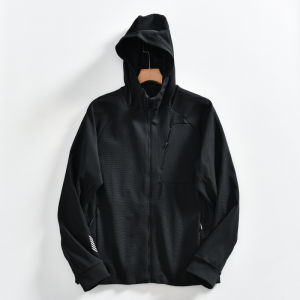 Outdoor Sports Professional 3D Tailored Mens Fashion Casual Color Block Hooded Jacket Coat Polyester Fiber Spring Autumn