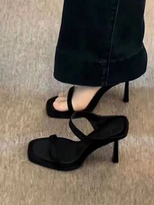 Fashionable High Heel Sandals Womens Summer Outdoor Wear 2026 New Style Elegant Lady Open Toe Slippers Thin Heel Slippers