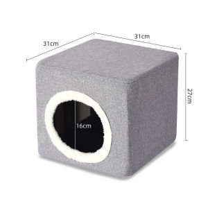 NANGDUXIONG | Solid Wood Semi-enclosed Cat Bed Stool Four Seasons General Use