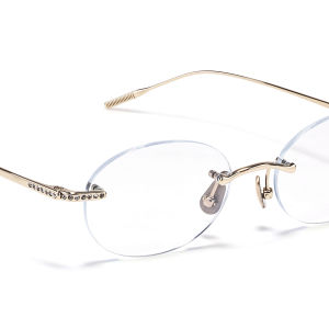 Evil Pet | Luxe Minimalistic Crystal Decorated Rimless Optical Eyeglasses Anti-Blue-Light