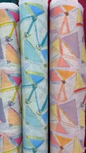 ผ้าเมตร ผ้าลินิน ลินินผสมโพลีเยสเตอร์ ลายวินเทจ หน้ากว้าง 55 นิ้ว หน่วยขายเป็นเมตร