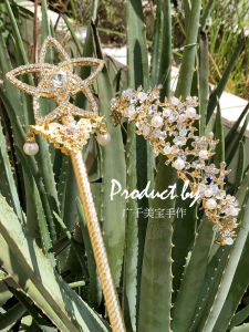 Magic Wand Star Crown Princess Staff Performance Props Fairy Tale Cosplay Party Supplies Angel Wings Wand Kids Princess Crown