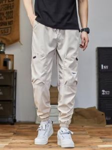 Loose Fit Mens Casual Trousers Spring Autumn New Style Workwear Pants Youthful Energy Polyester Fiber No Brand Registered Trademark