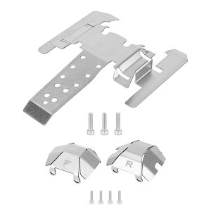 Stainless Steel Skid Plate Chassis Armor Set for 1/10 RC Crawler Car Vanquish H10 OPtic Upgrade Parts