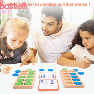 Montessori Wooden Toys Ten-Frame Math Toys For Kids Preschool Math Manipulative Number Sense Counters Activity Toys Early Educational Toys Games