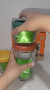 3PCS Round Glass Storage Jars/Stackable Airtight Lid/Storage for Candy/Cookies/Rice/Sugar/Flour/Nuts