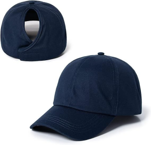 Autumn and winter baseball cap ponytail cap lined with double-layer hair care cap sports cap rear opening buckle style outdo
