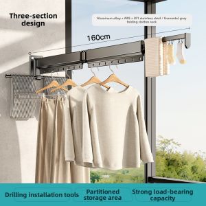 TIANDIYU | Foldable Stretchable Balcony Clothes Drying Rack