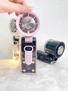 Handheld Folding 13000RPM Turbo Fan 100 Speed LED Display Adjustable Portable Instant Cold Cooling Fan