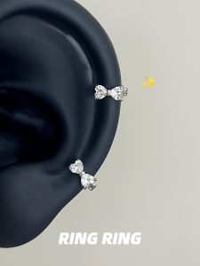 Mini Butterfly Knot Edge Hoops Small Earrings Womens Fashion Jewelry Zirconia Ear Decorations Sweet Style Alloy Geometric