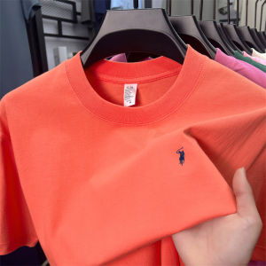 100% pure cotton high-end short sleeve T-shirt mens summer designer luxury brand embroidery fashion casual round neck Paul top