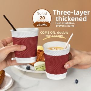 TEMEIJU | Insulated Thickened Food-grade Disposable Coffee Cup with Lid