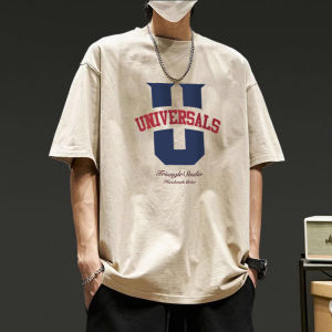 Áo Thun Nam Cotton Nguyên Chất Dáng Rộng Phong Cách Đường Phố Mùa Hè Thường Ngày in Họa Tiết Thời Trang Thường Ngày