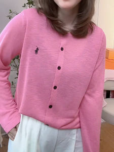 SUOXIMENG | เสื้อเชิ้ตคอโปโลสีชมพูขนาดใหญ่สำหรับผู้หญิง ทรงหลวม แขนยาว ปกติ ระบายอากาศได้ดี สไตล์หวานๆ สำหรับใส่ไปทำงาน